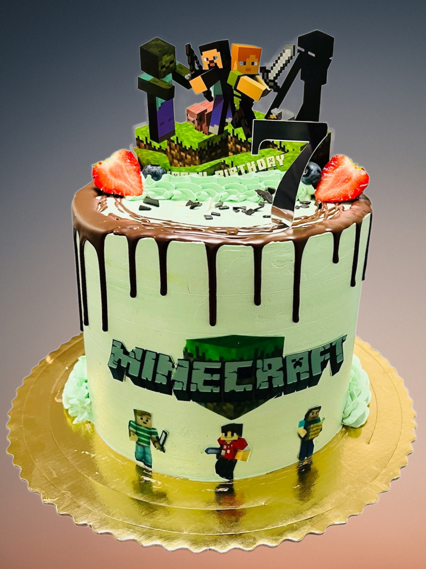 detska-Minecraft torta presov Detska Minecraft torta presov