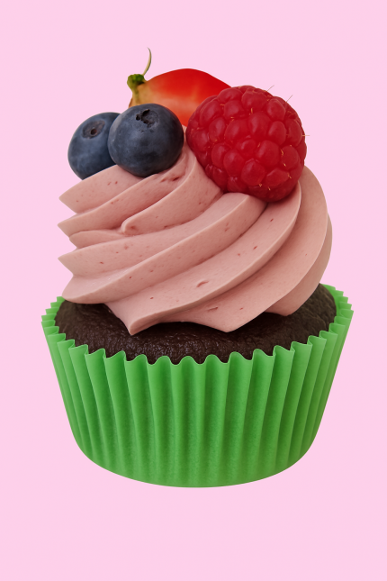 Lesné ovocie – čokoládový cupcake