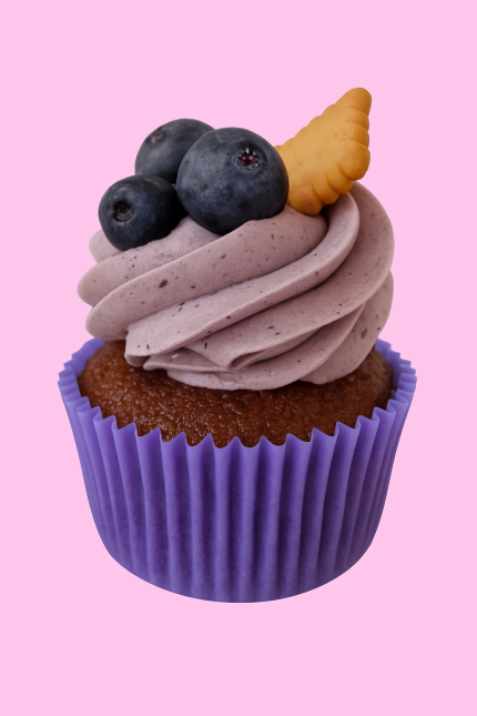 Čučoriedkový sen – cupcake s čučoriedkami a sušienkou